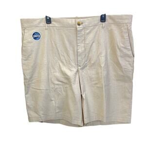 IZOD Mens Cedarwood Khaki 42 X 9.5 Newport Oxford Flat Front Shorts Summer